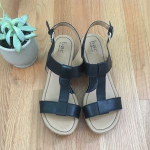 BOC Black Sandal Wedges